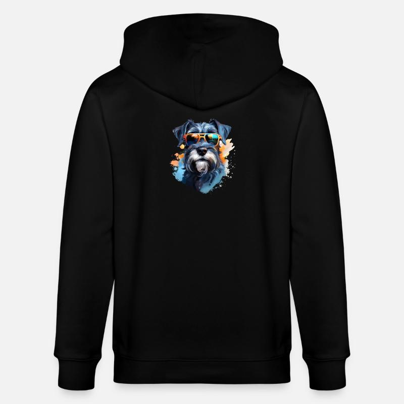 Schnauzer avec lunettes de soleil - Veste à capuche bio CULTIVATOR Stanley/Stella Unisexe - noir