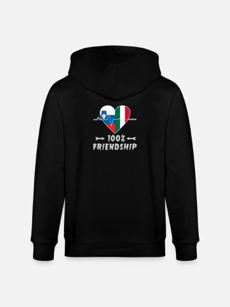 Slovenia e Italia 100% amicizia - Felpa con cappuccio ecologica unisex CULTIVATOR di Stanley/Stella - nero