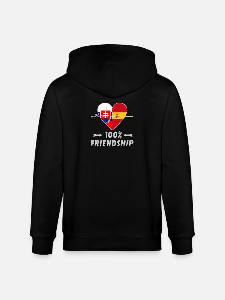 Slowakei und Spanien 100% Freundschaft - Stanley/Stella Unisex Bio-Kapuzenjacke CULTIVATOR - Schwarz
