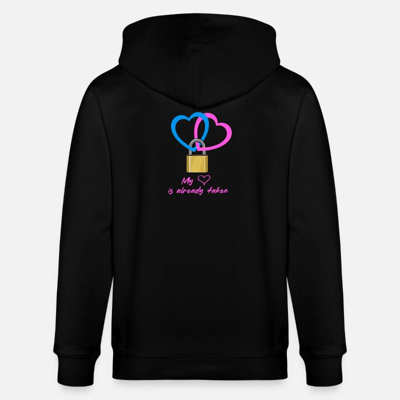 Mon coeur est déjà pris - Veste à capuche bio CULTIVATOR Stanley/Stella Unisexe - noir