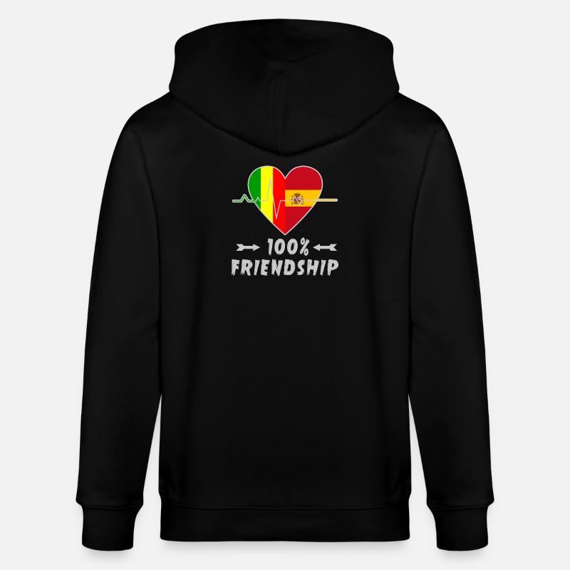 Mali und Spanien 100% Freundschaft - Stanley/Stella Unisex Bio-Kapuzenjacke CULTIVATOR  - Schwarz