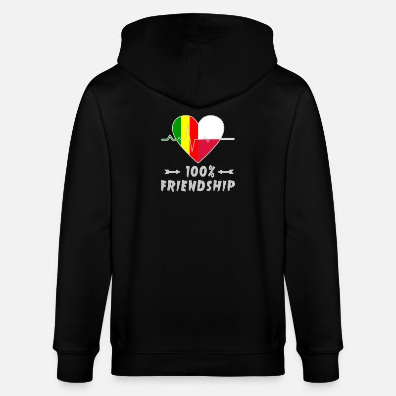 Mali und Polen 100% Freundschaft - Stanley/Stella Unisex Bio-Kapuzenjacke CULTIVATOR  - Schwarz