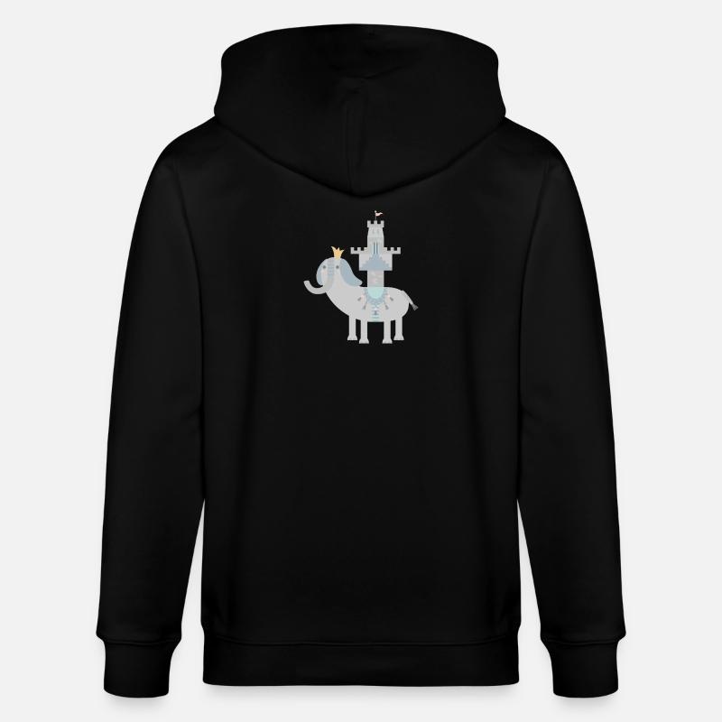 Elefant und Schloss l no text - Stanley/Stella Unisex Bio-Kapuzenjacke CULTIVATOR  - Schwarz