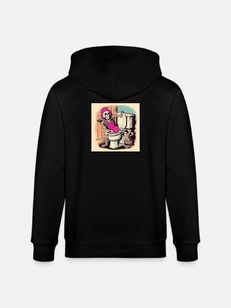 Skeleton in bathroom with swimsuit - Stanley/Stella CULTIVATOR  Unisex Organic Hooded Jacket - black