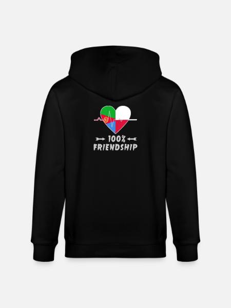 Eritrea und Polen 100% Freundschaft - Stanley/Stella Unisex Bio-Kapuzenjacke CULTIVATOR  - Schwarz