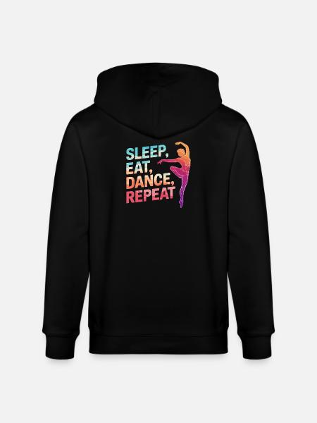 Sleep Eat Dance Repeat - Stanley/Stella CULTIVATOR  Unisex Organic Hooded Jacket - black