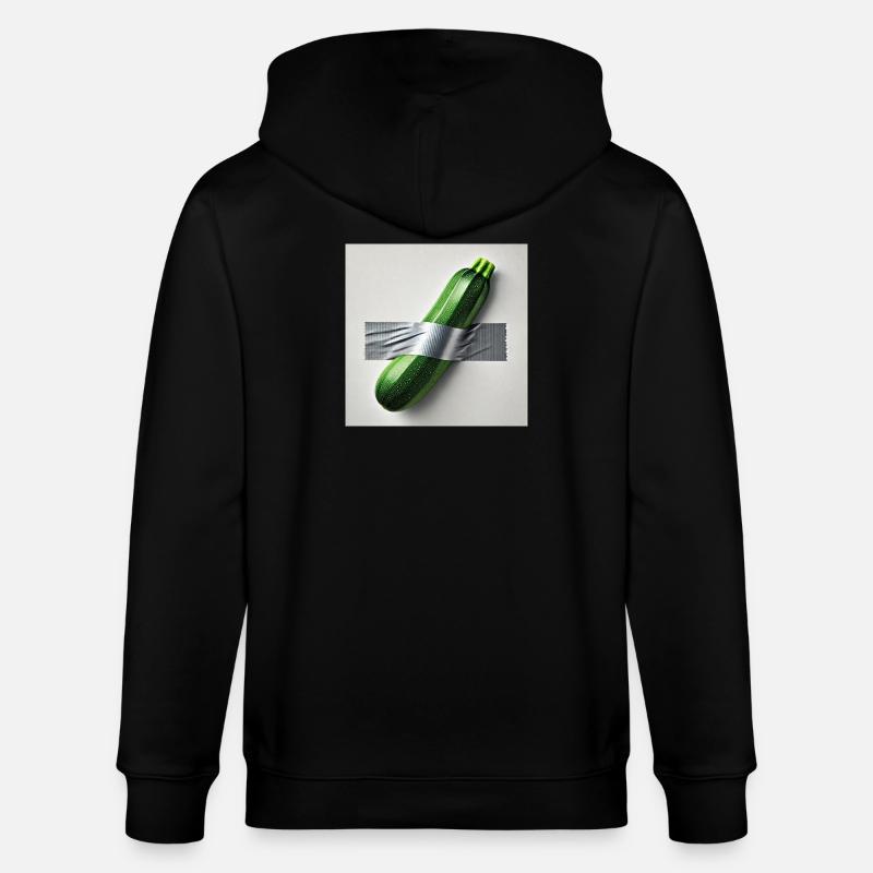 Courgettes encadrées par un ruban - Veste à capuche bio CULTIVATOR Stanley/Stella Unisexe - noir