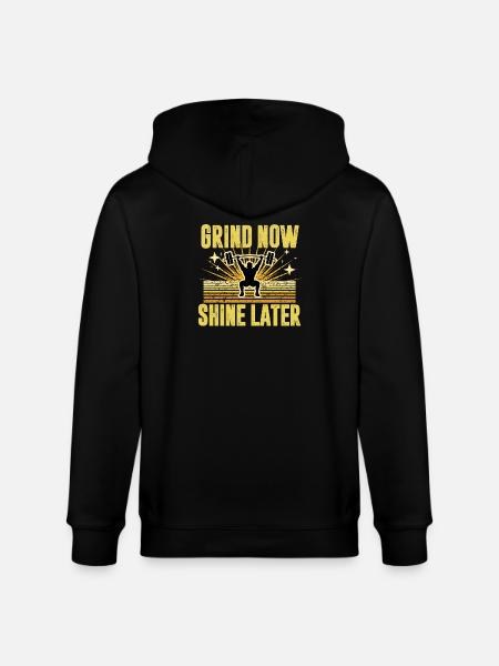Motivation Fitness Barre-Squat Design - Stanley/Stella CULTIVATOR Unisex Organic Hooded Jacket - black