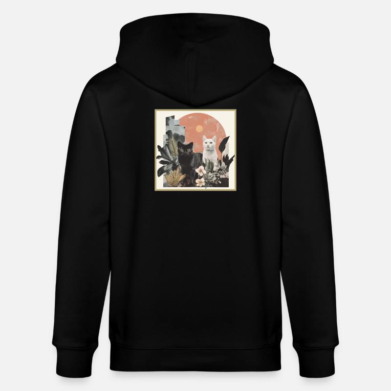 collage de chats - Veste à capuche bio CULTIVATOR Stanley/Stella Unisexe - noir