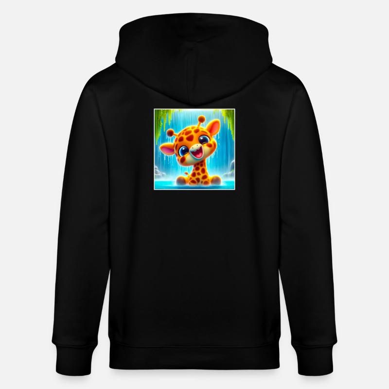 Giraffe - Stanley/Stella Unisex Bio-Kapuzenjacke CULTIVATOR  - Schwarz