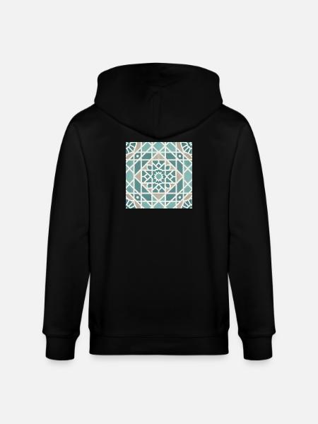 Geometrisches Mandala Muster - Stanley/Stella Unisex Bio-Kapuzenjacke CULTIVATOR - Schwarz