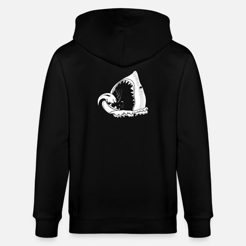 white shark - Stanley/Stella Unisex Bio-Kapuzenjacke CULTIVATOR  - Schwarz