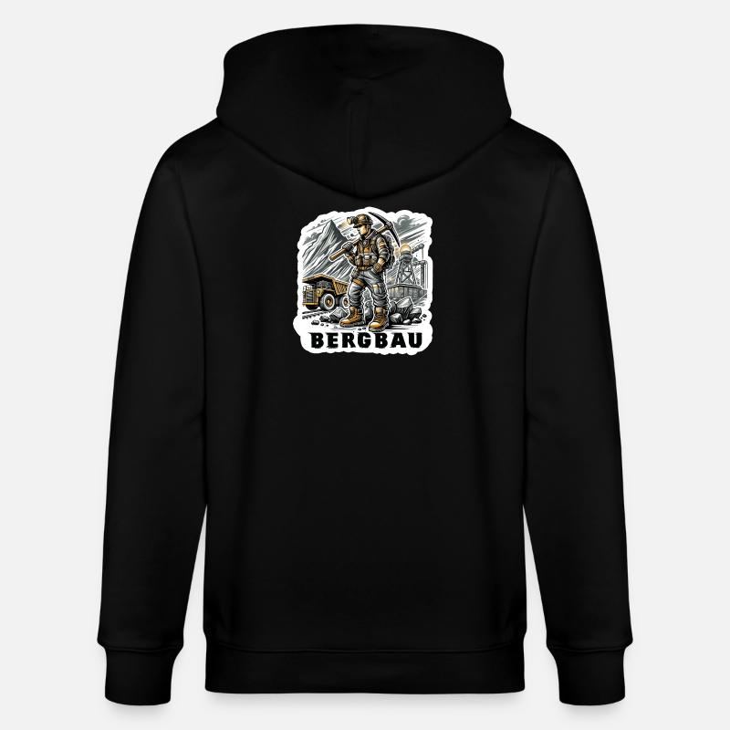 Harte Arbeit im Bergbau - Stanley/Stella Unisex Bio-Kapuzenjacke CULTIVATOR - Schwarz