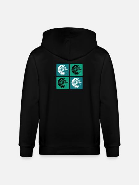 Bonsai Yin Yang - Stanley/Stella CULTIVATOR Unisex Organic Hooded Jacket - black
