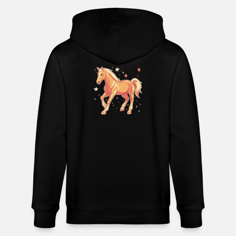 Cheval avec des étoiles - Veste à capuche bio CULTIVATOR Stanley/Stella Unisexe - noir