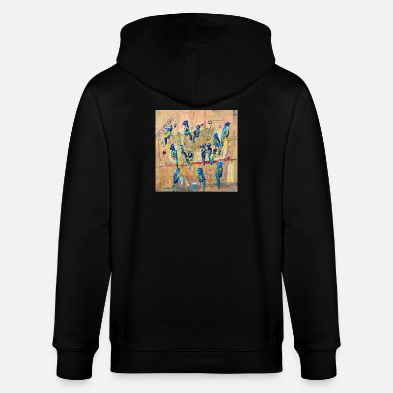 Perroquets - Veste à capuche bio CULTIVATOR Stanley/Stella Unisexe - noir