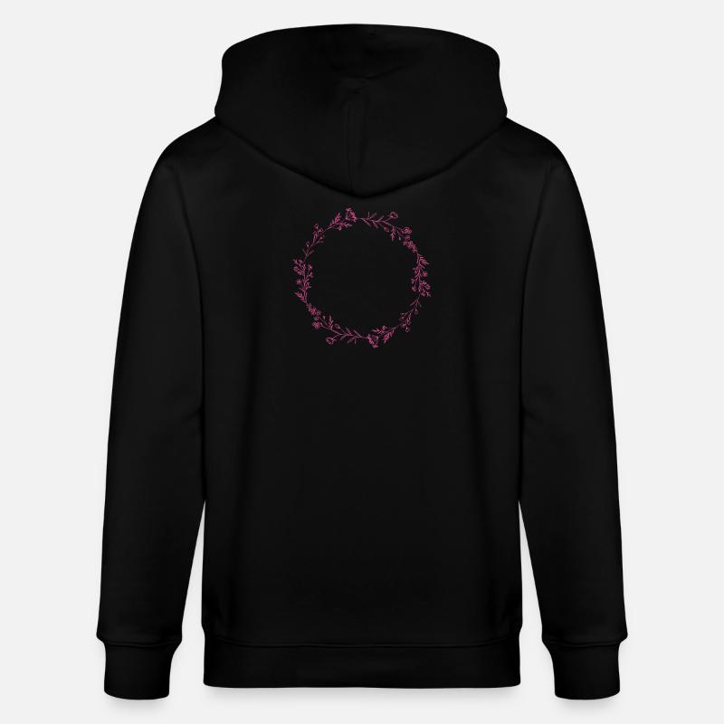 Cercle de fleurs de fleurs roses - Veste à capuche bio CULTIVATOR Stanley/Stella Unisexe - noir