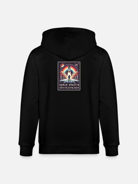 Space Shuttle - The Journey Begins - Stanley/Stella CULTIVATOR  Unisex Organic Hooded Jacket - black