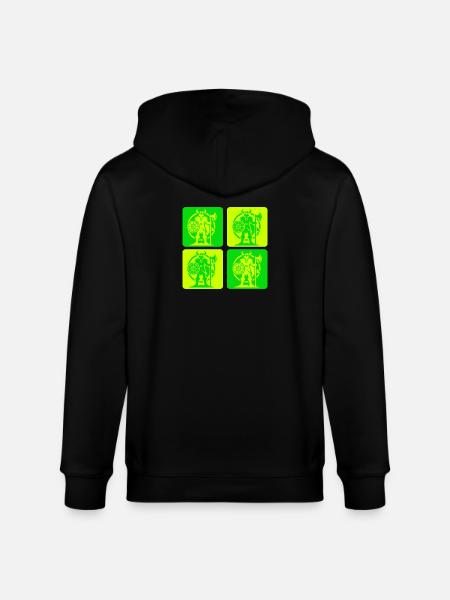 Norse Viking Silhouette - Stanley/Stella CULTIVATOR Unisex Organic Hooded Jacket - black