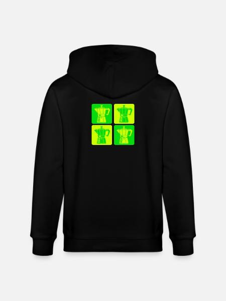 Retro Espresso Maker Pop Art - Stanley/Stella CULTIVATOR  Unisex Organic Hooded Jacket - black