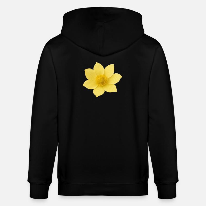 Gelbe Blume mit weichen Petalen - Stanley/Stella Unisex Bio-Kapuzenjacke CULTIVATOR - Schwarz