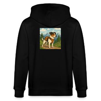 Jack Russel Wanderer - Stanley/Stella Unisex Bio-Kapuzenjacke CULTIVATOR  - Schwarz - Hinten - Anna (173cm)