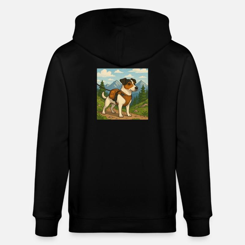 Jack Russel Wanderer - Stanley/Stella Unisex Bio-Kapuzenjacke CULTIVATOR  - Schwarz
