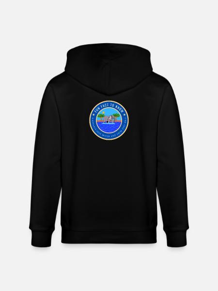Elephants love water and swim very well - Stanley/Stella CULTIVATOR  Unisex Organic Hooded Jacket - black