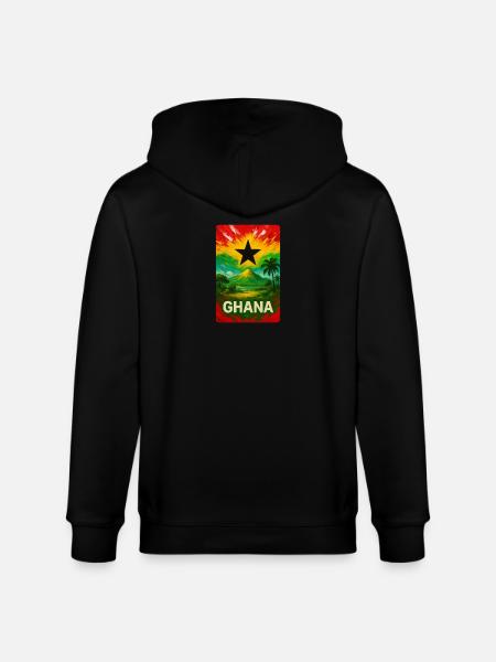 Ghana Landscape Design - Stanley/Stella CULTIVATOR  Unisex Organic Hooded Jacket - black