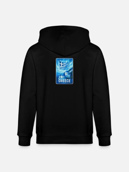 Grèce Santorin Drapeau - Veste à capuche bio CULTIVATOR Stanley/Stella Unisexe - noir