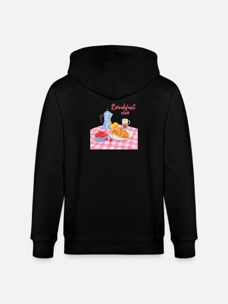 Breakfast Club Breakfast with croissant and coffee - Stanley/Stella CULTIVATOR  Unisex Organic Hooded Jacket - black