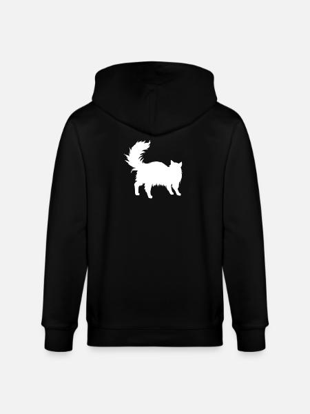 Fluffige Katzen-Silhouette - Stanley/Stella Unisex Bio-Kapuzenjacke CULTIVATOR - Schwarz