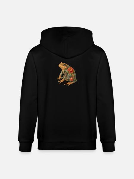Yakuza Frog – Stillness in Ink - Stanley/Stella CULTIVATOR  Unisex Organic Hooded Jacket - black