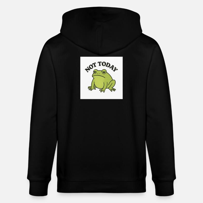 Lustiger Frosch mit Statement Text - Stanley/Stella Unisex Bio-Kapuzenjacke CULTIVATOR  - Schwarz