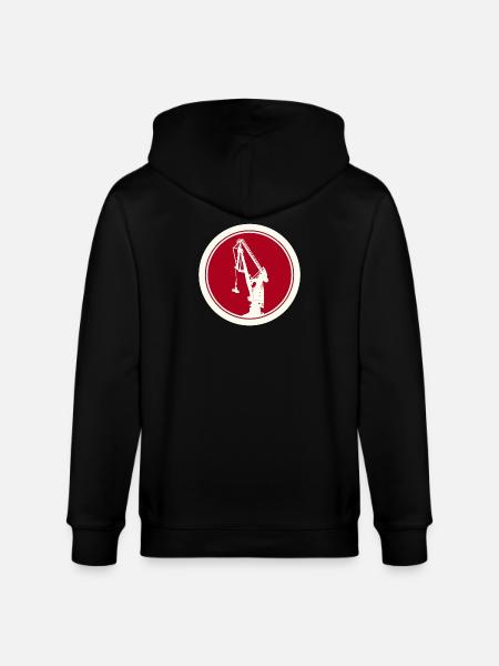 Harbour Crane Silhouette 04 - Stanley/Stella CULTIVATOR Unisex Organic Hooded Jacket - black