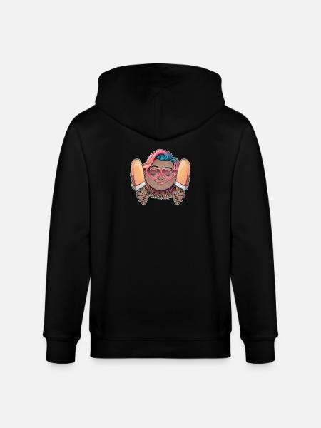 Crème sucrée amour illustration - Veste à capuche bio CULTIVATOR Stanley/Stella Unisexe - noir