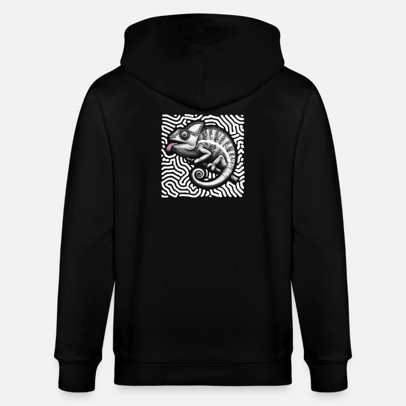 Chamäleon Pastell Stammeskunst - Stanley/Stella Unisex Bio-Kapuzenjacke CULTIVATOR  - Schwarz