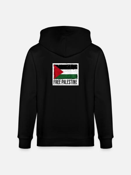 Freedom for Palestine Flag Design - Stanley/Stella CULTIVATOR  Unisex Organic Hooded Jacket - black