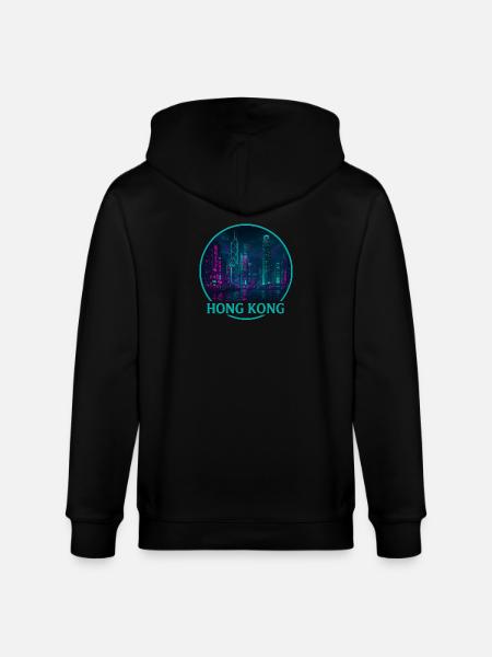 Hong Kong Souvenir Cyberpunk - Stanley/Stella CULTIVATOR  Unisex Organic Hooded Jacket - black