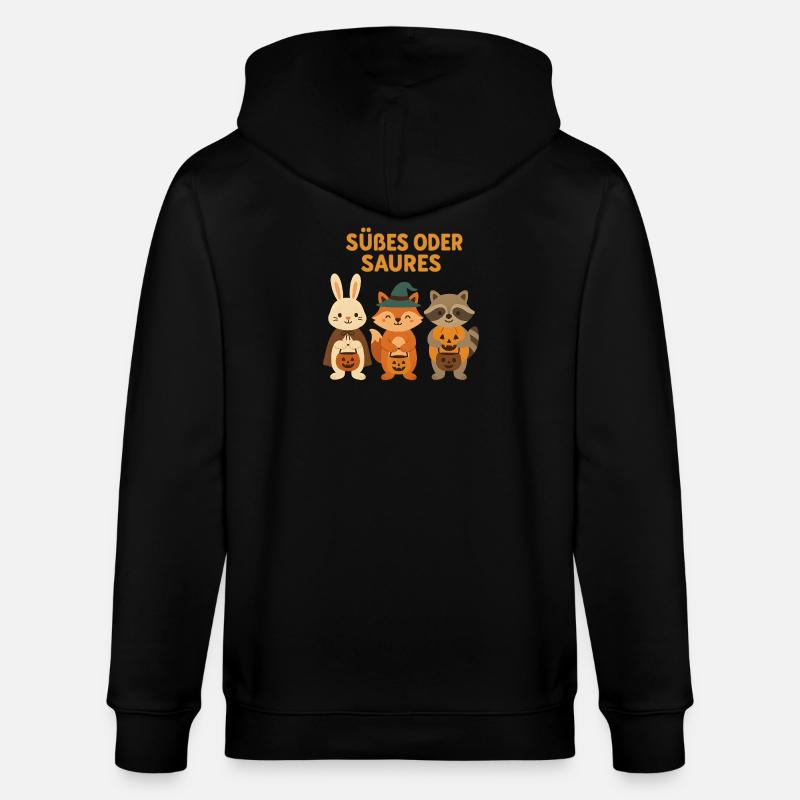 Süßes oder Saures - Waldtiere - Stanley/Stella Unisex Bio-Kapuzenjacke CULTIVATOR  - Schwarz