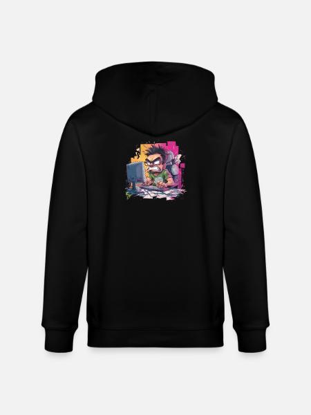 Gamer Rage – Wenn der Controller fliegt - Stanley/Stella Unisex Bio-Kapuzenjacke CULTIVATOR  - Schwarz