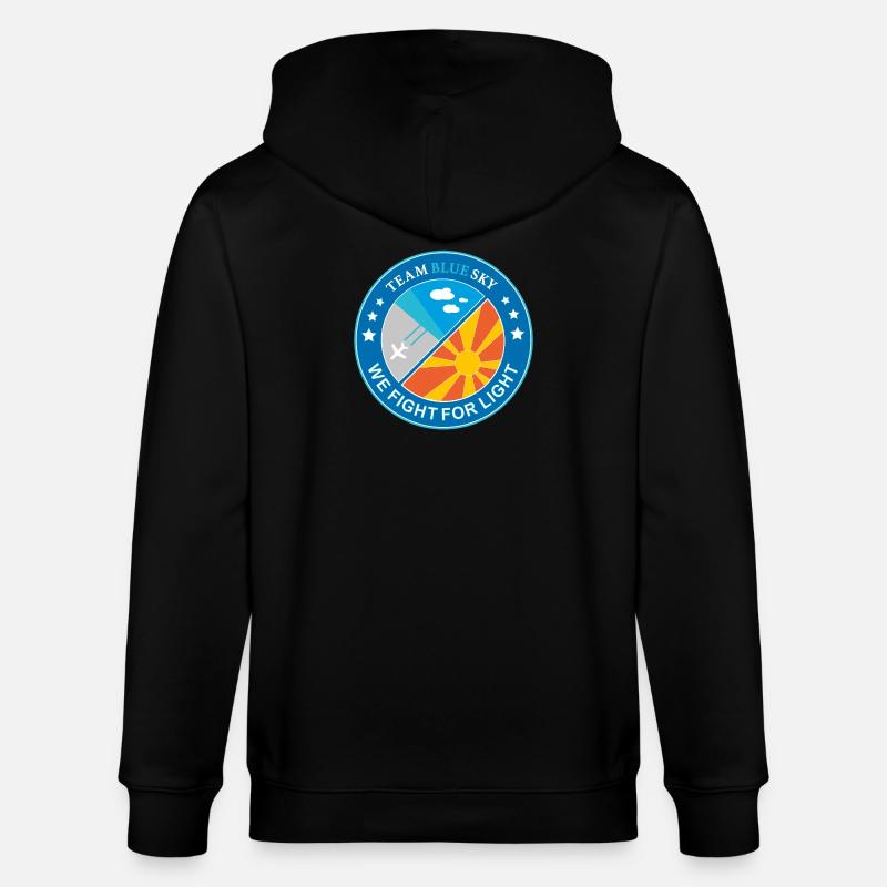 Lichtkrieger Abzeichen Sommer Sonne blauer Himmel - Stanley/Stella Unisex Bio-Kapuzenjacke CULTIVATOR  - Schwarz