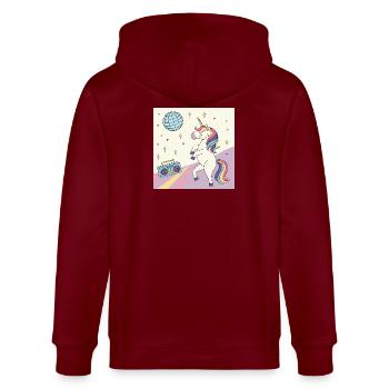 Licorne Fête Disco - Veste à capuche bio CULTIVATOR Stanley/Stella Unisexe - bordeaux - Dos - Anna (173cm)