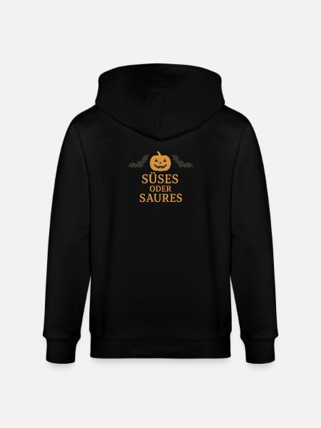Halloween pumpkin design with bats - Stanley/Stella CULTIVATOR Unisex Organic Hooded Jacket - black