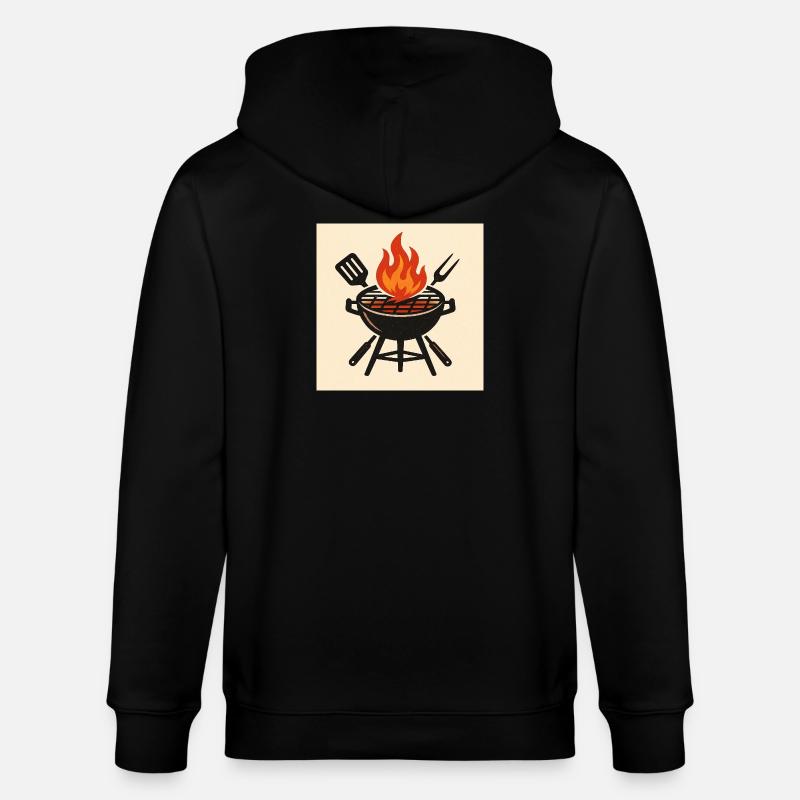 Feuriger Grillabend - Stanley/Stella Unisex Bio-Kapuzenjacke CULTIVATOR  - Schwarz