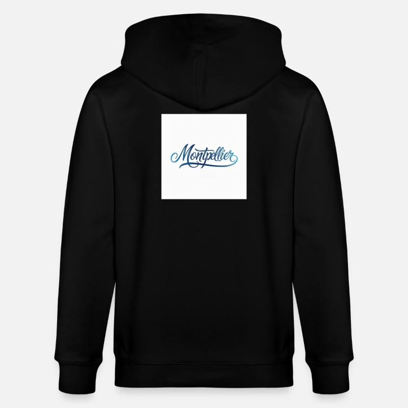 Lettrage à la main de Montpellier - Veste à capuche bio CULTIVATOR Stanley/Stella Unisexe - noir