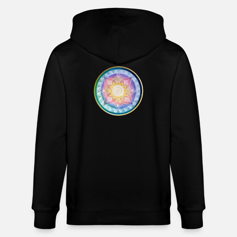 Harmonisches Mandala Meditations design - Stanley/Stella Unisex Bio-Kapuzenjacke CULTIVATOR  - Schwarz
