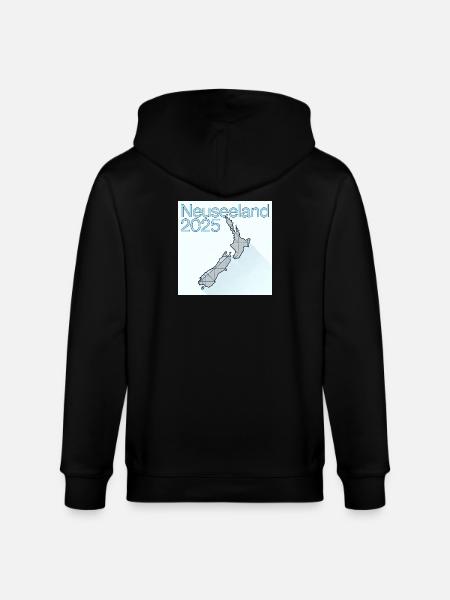 New Zealand 2025 Geometric Map - Stanley/Stella CULTIVATOR  Unisex Organic Hooded Jacket - black