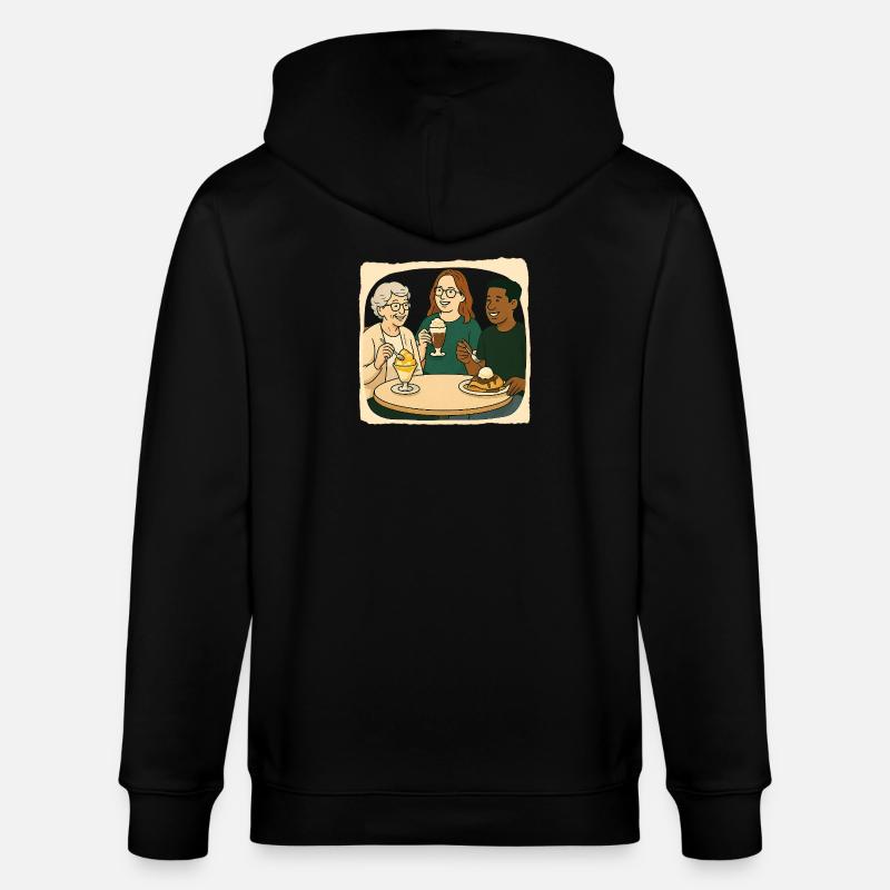 Oma Karin - im Eis Cafe - Veste à capuche bio CULTIVATOR Stanley/Stella Unisexe - noir