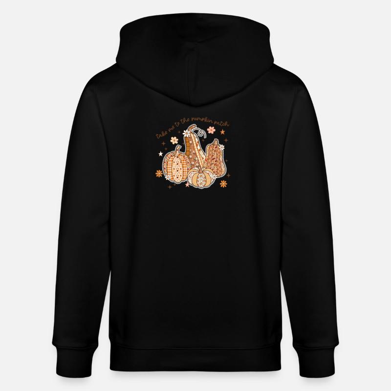 Patchwork Pumpkin Patch - Stanley/Stella CULTIVATOR  Unisex Organic Hooded Jacket - black